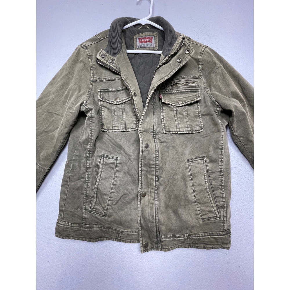 Levi's Field Jacket Cotton Blend Olive Green Medium Mens